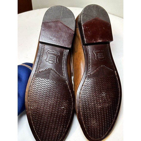Oleg Cassini Tassel Loafers Brown Leather Dress Shoe Men Size 8 Made In Brazil - Picture 6 of 6